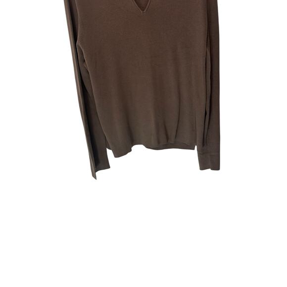 J. Jill Brown Basic Long Sleeve Casual V-Neck Mock Neck Knit Sweater Size XL - Picture 4 of 12